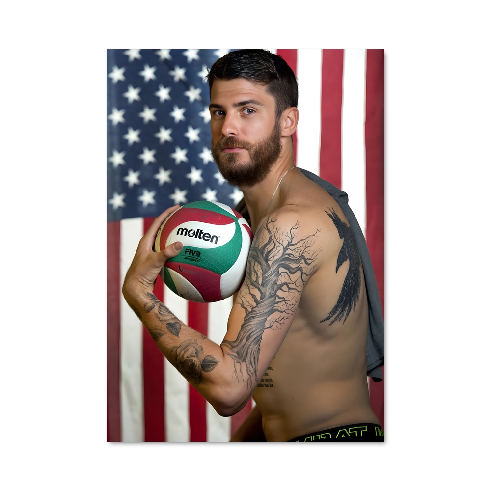 Poster Matt anderson drapeau – affiche Volleyball